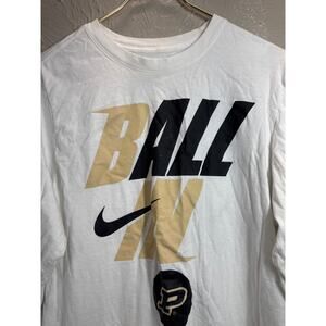 Nike Men's Purdue Long Sleeve Crew Neck White T-Shirt NCAA College Sports Size L